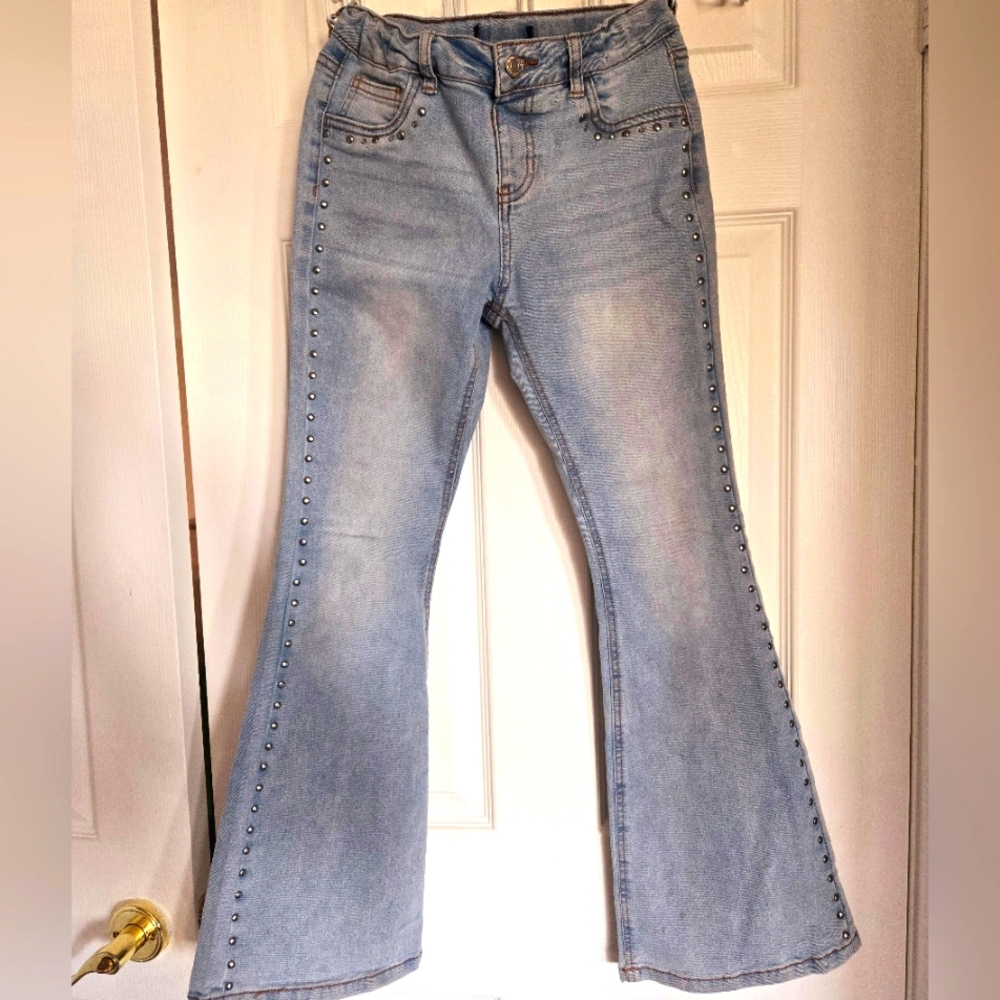 Girls Light Blue Flared Jeans Size 12